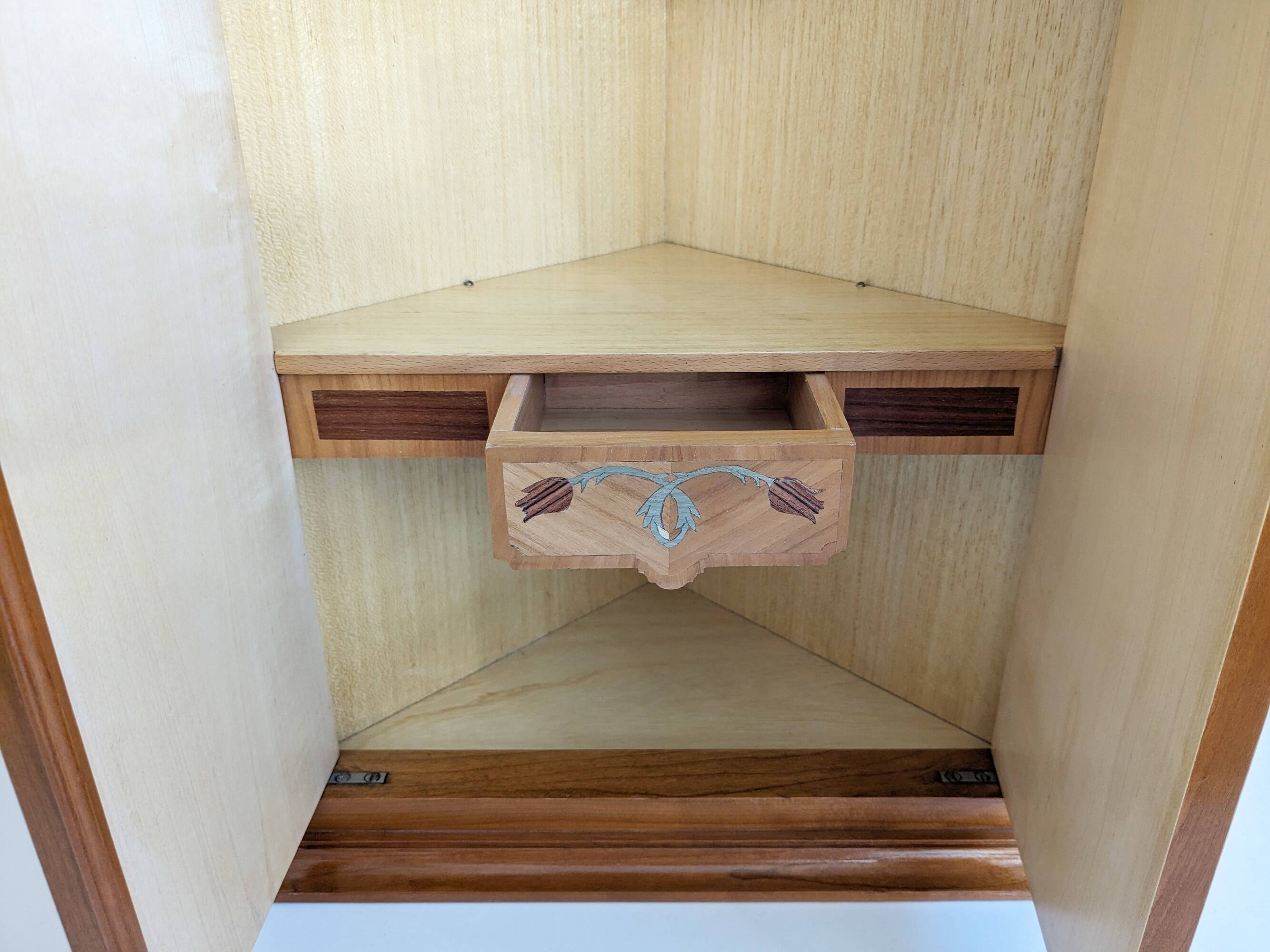 Wall cabinet with inlays, corner cabinet