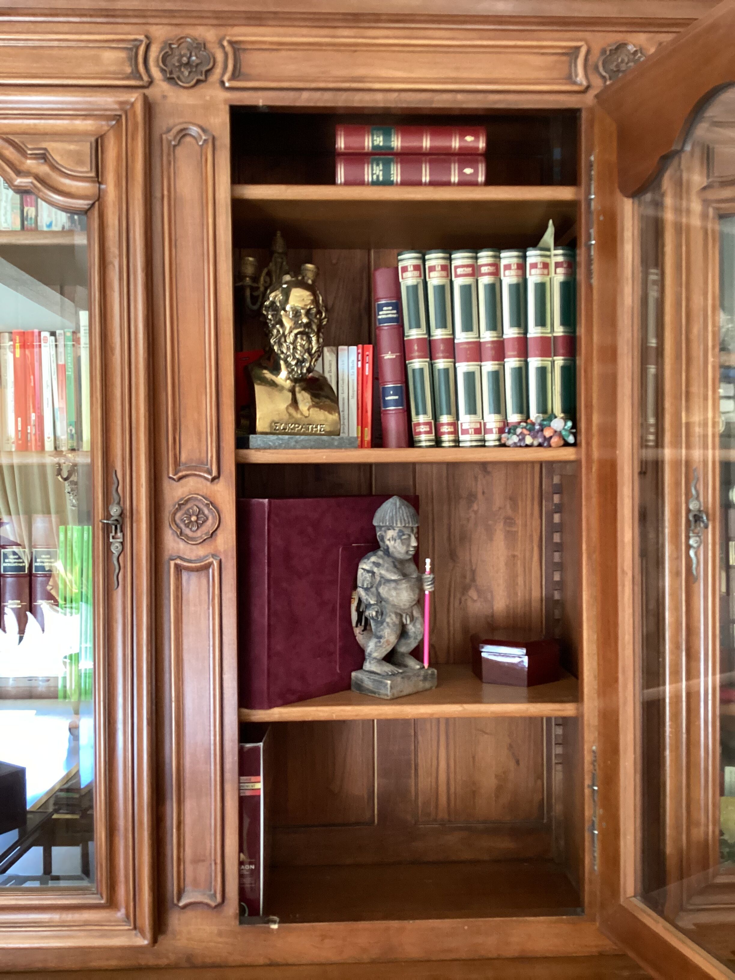 Cherry bookcase stamped Louis Tricoire