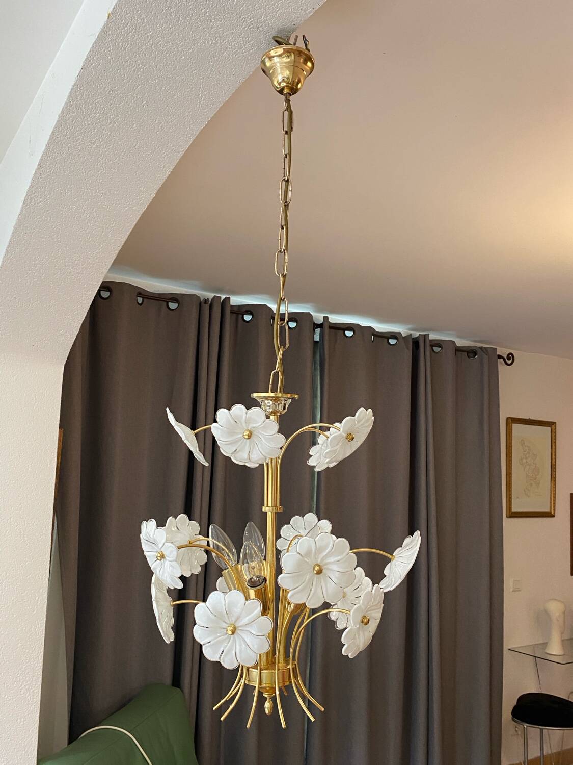 Murano glass flower chandelier, 1970s