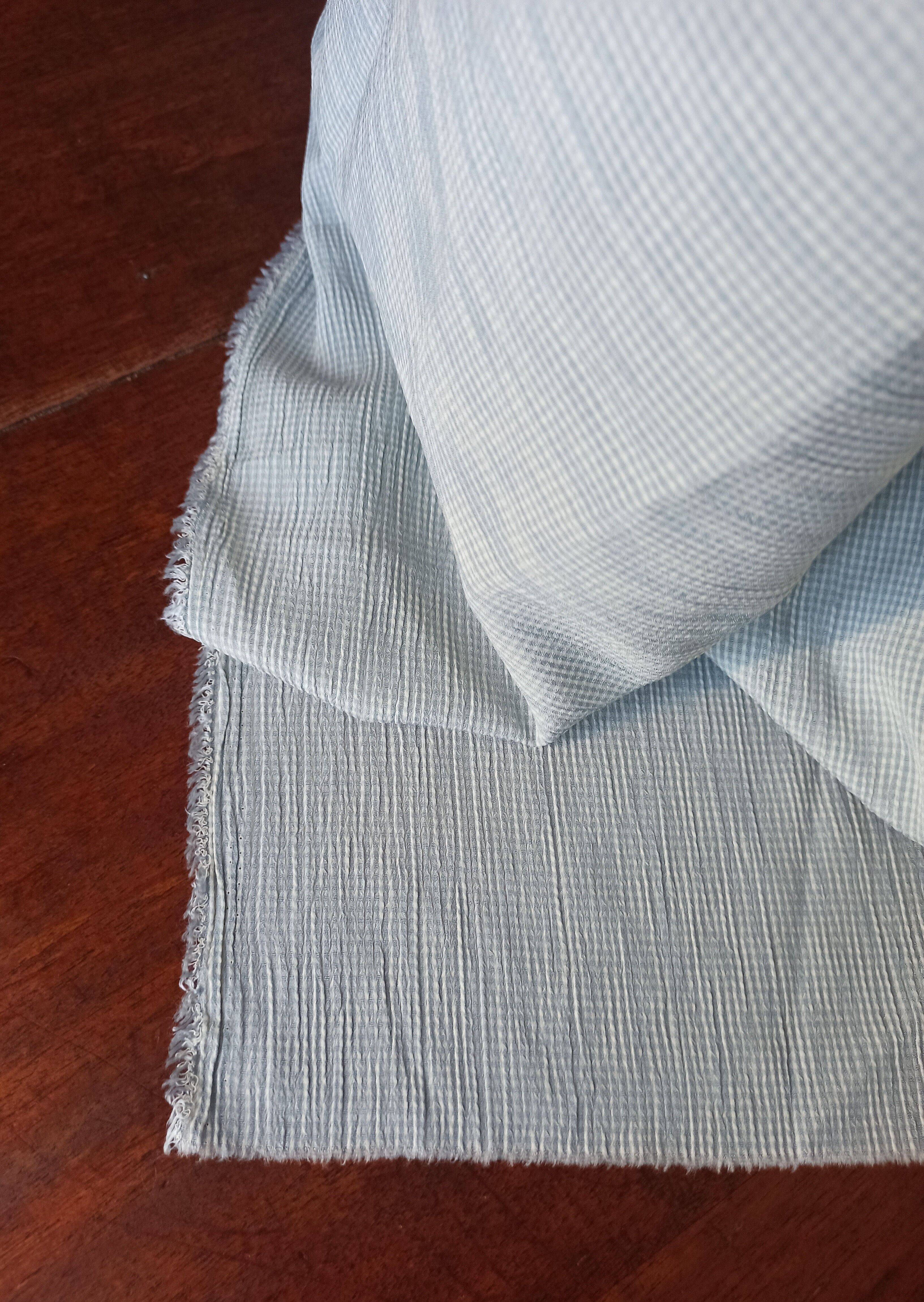 Blue vintage striped fabric