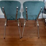 Paire de chaises 60' en velours vert canard