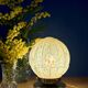 Vintage Art Deco globe table lamp in yellow Clichy glass.