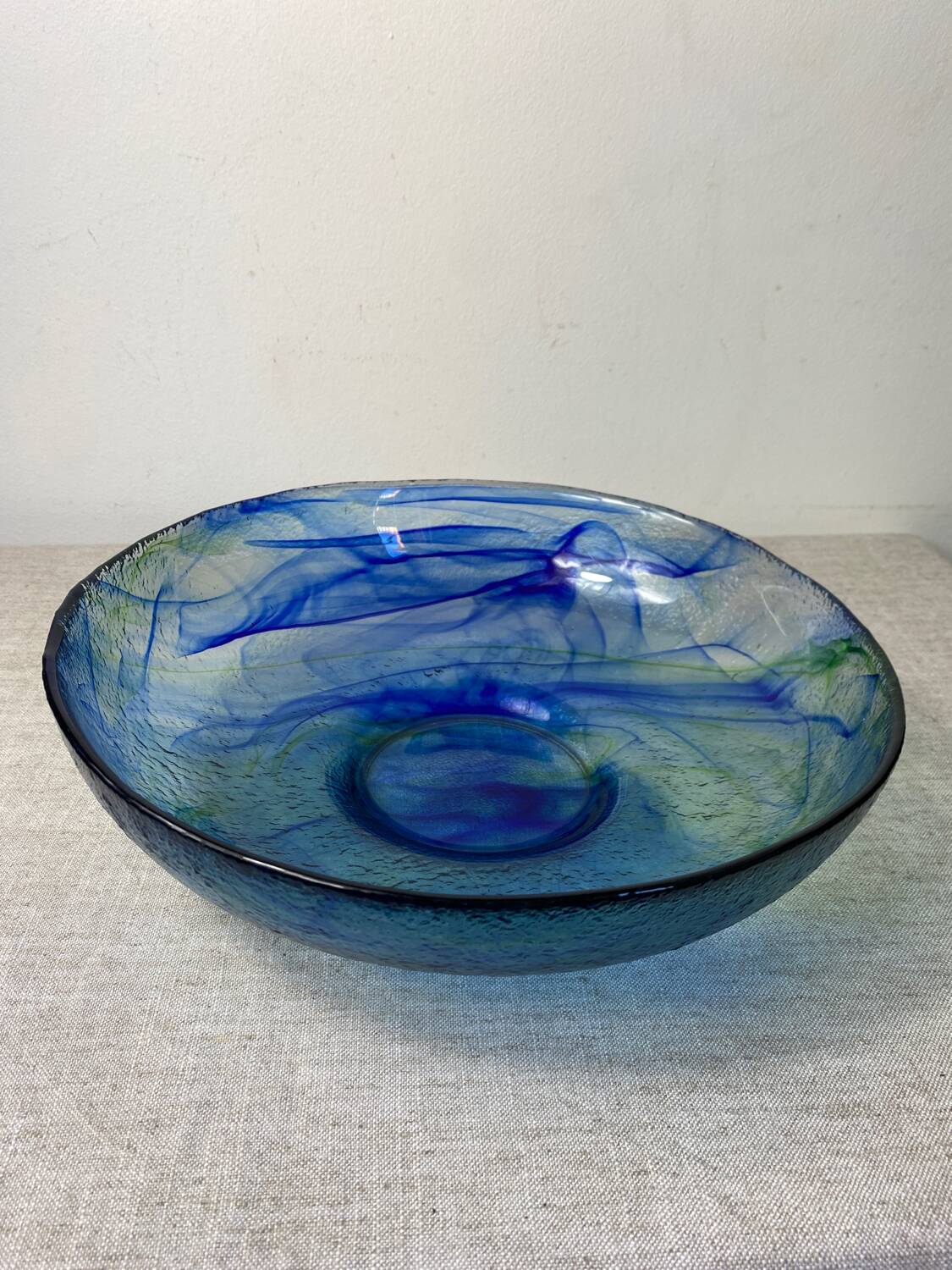 Blown glass salad bowl