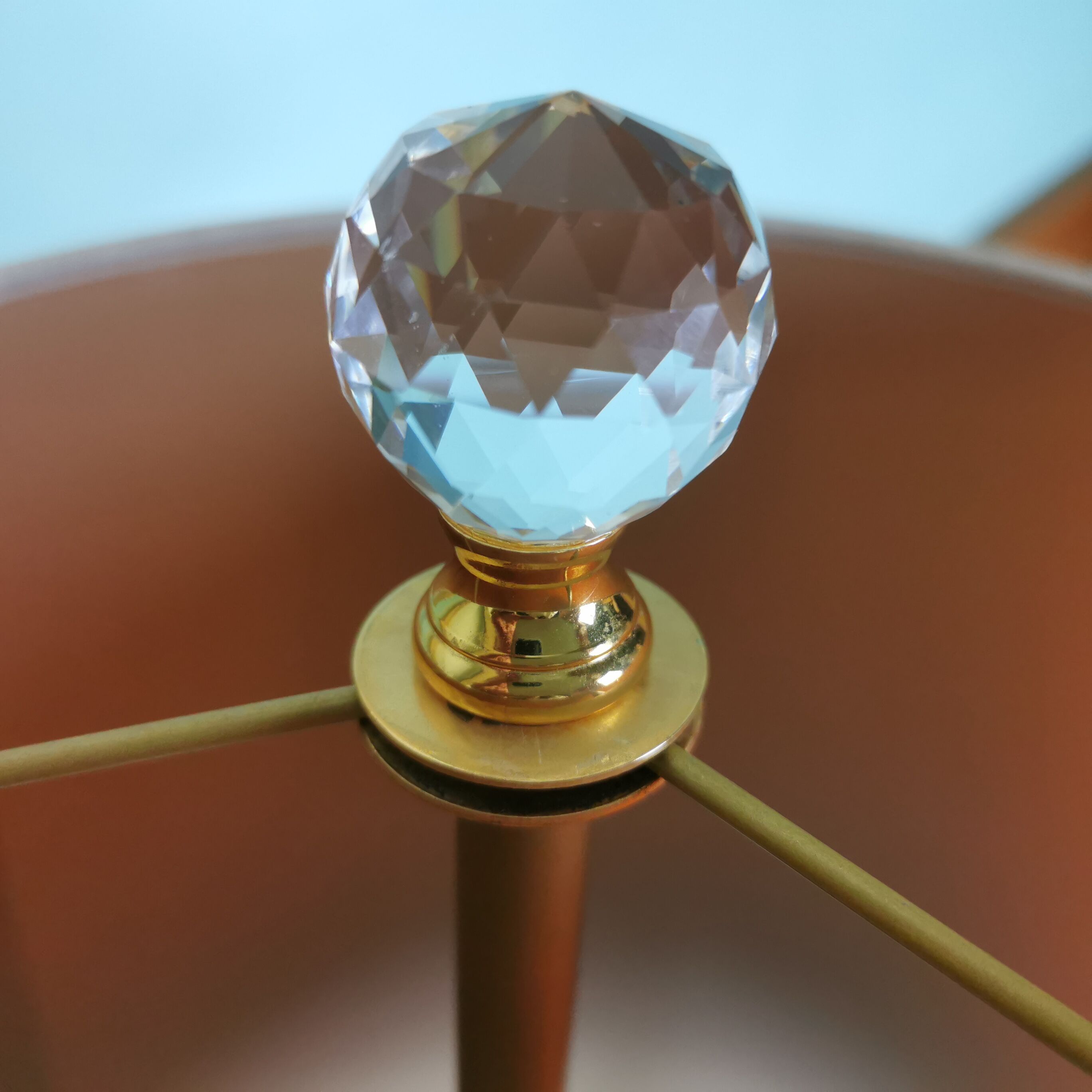 Lampadaire laiton et verre 80'