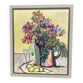 Large Original Oil on Board by Knut Anerud - "Still Life" - Signed - Vintage and Recently Framed