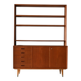 Vintage Scandinavian teak bookcase with drawers
