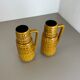 Set of Two Pottery Fat Lava Vases "ochre pattern" by Scheurich, Germany, 1970s