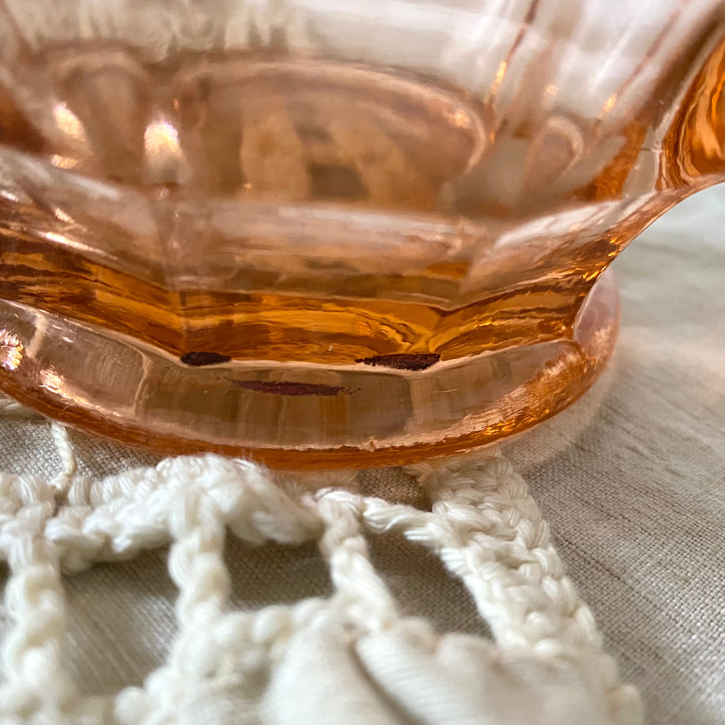 Antique pink glass pitcher