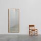 Large Vintage seventies Ibiza style rectangular mirror with bamboo frame