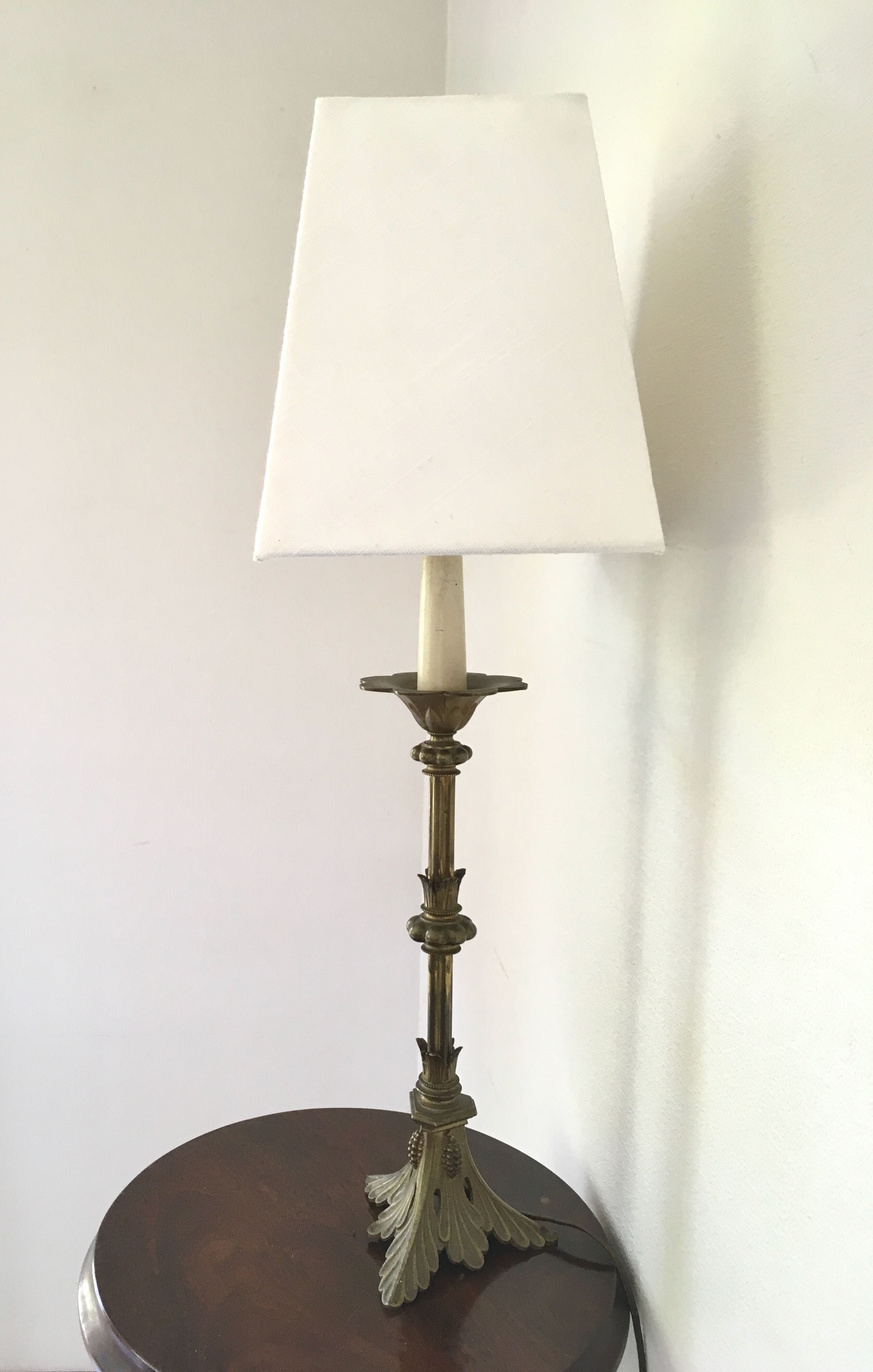 High-footed brass lamp