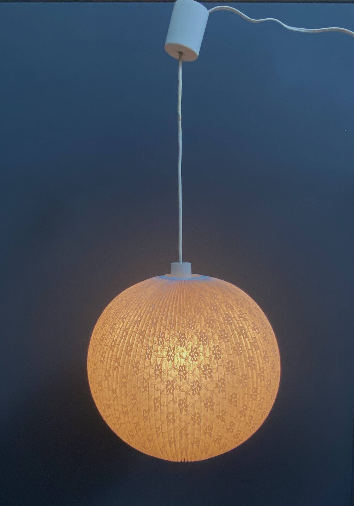 Plisee round hanging lamp 1960s