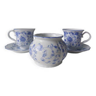 Porcelain coffee service Decor: blue flowers
