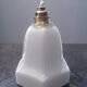 Abat jour tulipe suspension baladeuse en verre opaline Art déco 1930 TBE Ø 9.8 cm