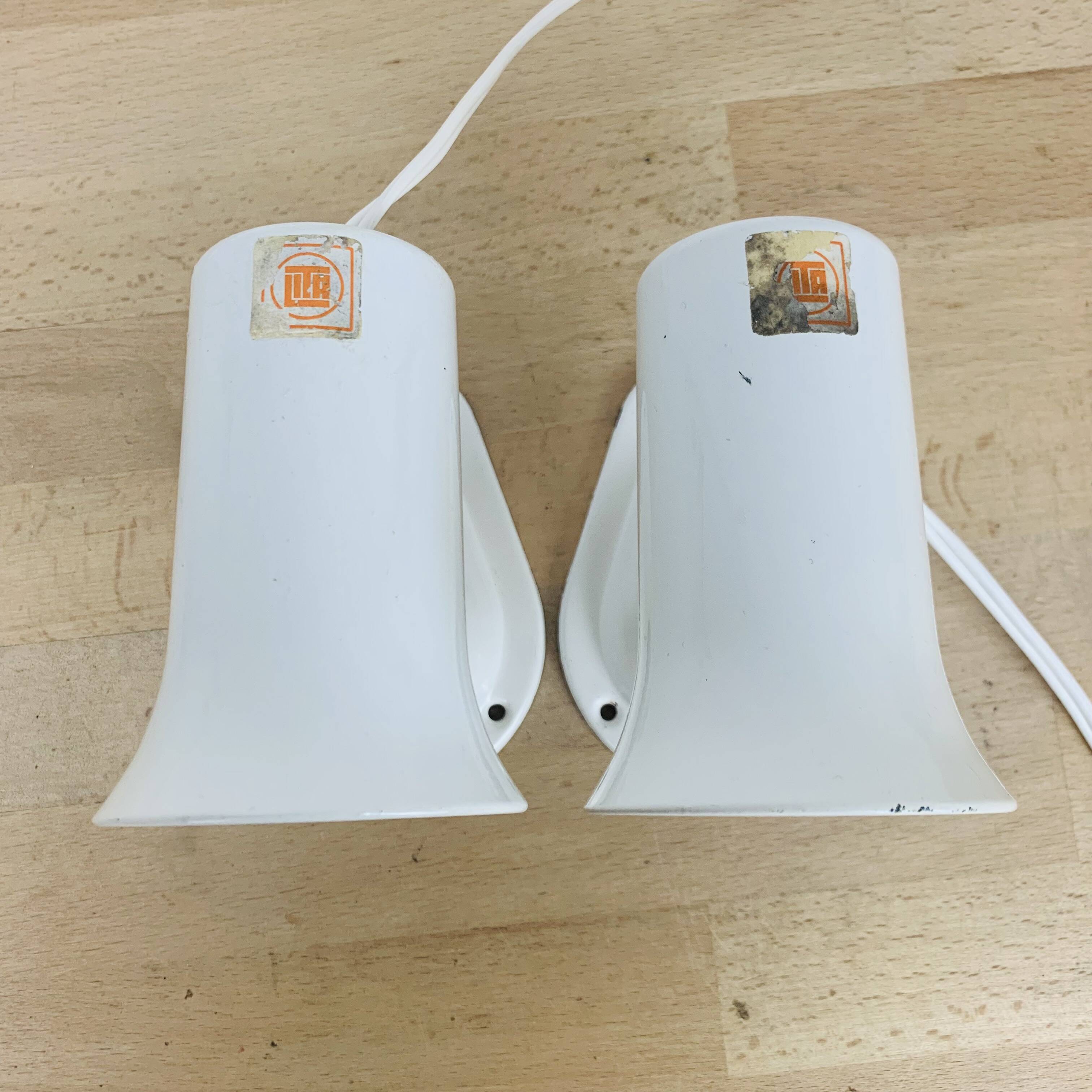 Pair of vintage white metal Lita spotlights