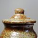 Tobacco or spice jar, vintage pyrite stoneware box, La Borne craftsmanship