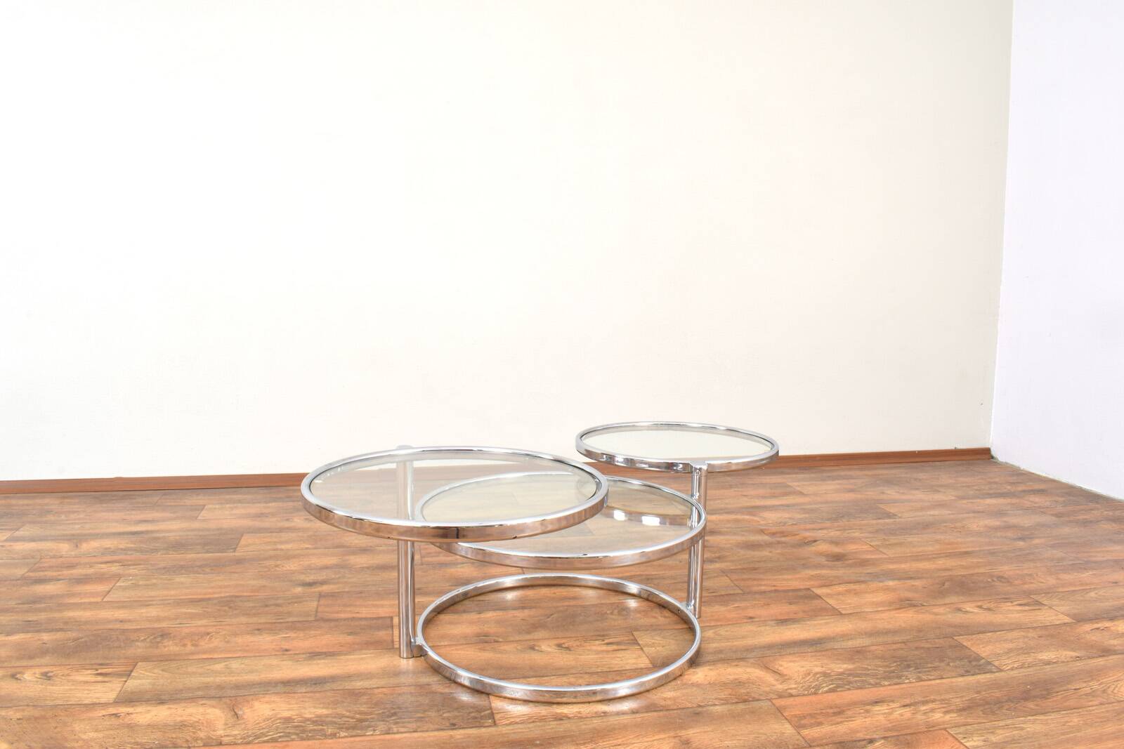 Vintage Chrome Swivel Coffee Table, 1970s