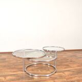 Vintage Chrome Swivel Coffee Table, 1970s