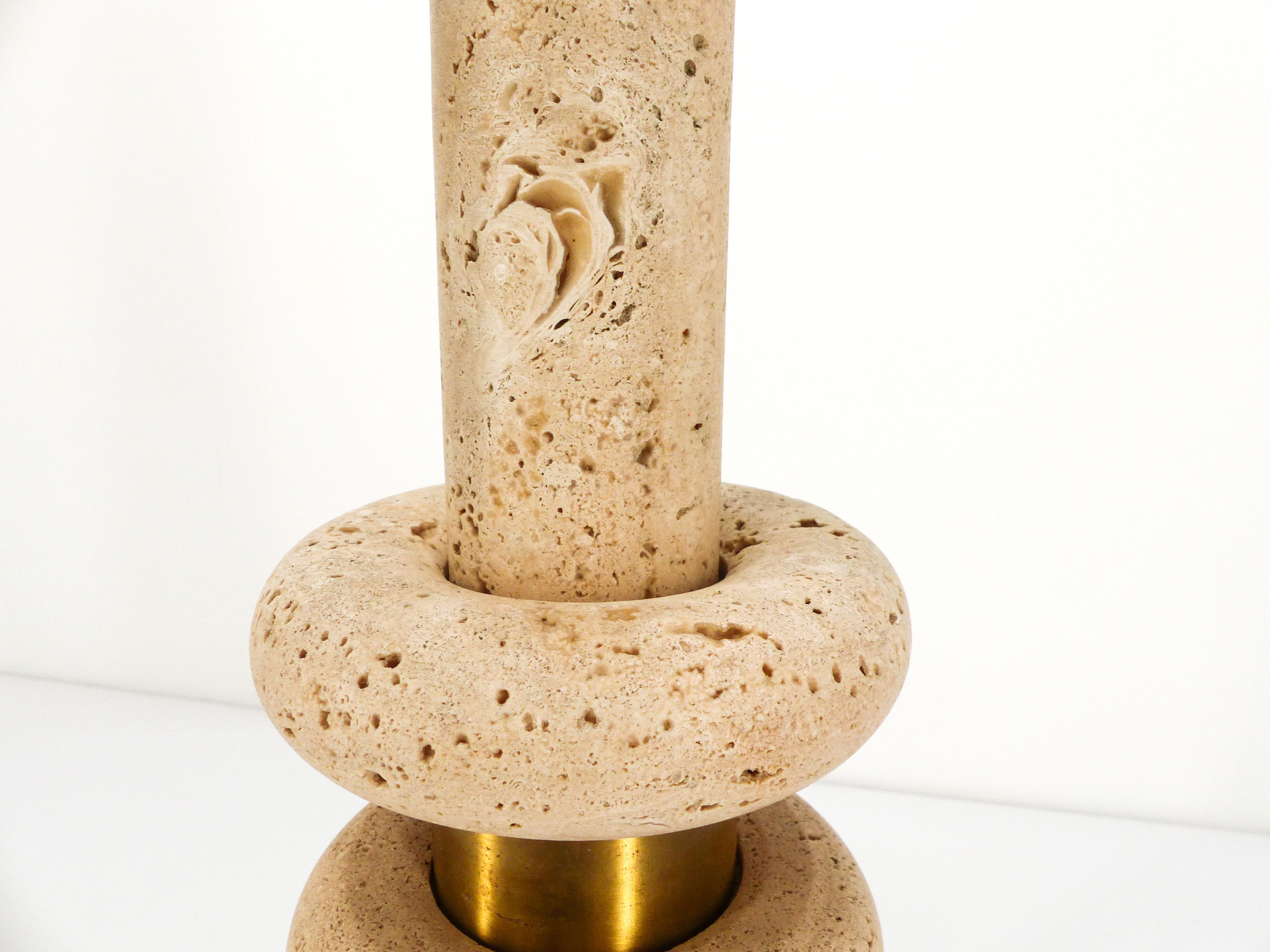 Foot of lamp kinetic sculpture in travertine 1970