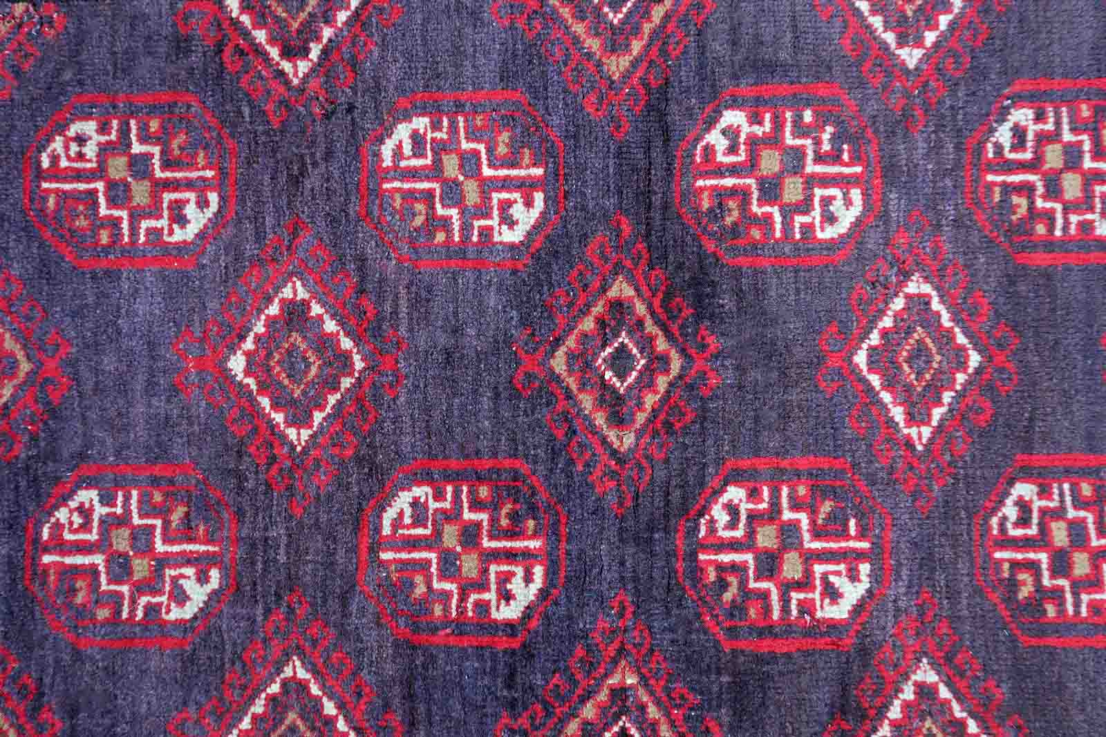 Afghan Ersari handmade carpet 78cm x 114cm 1950s
