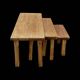 Trio of Brutalist nesting tables in solid oak – 1960s/70s