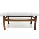 Table basse en palissandre et en verre, Suède, 1970