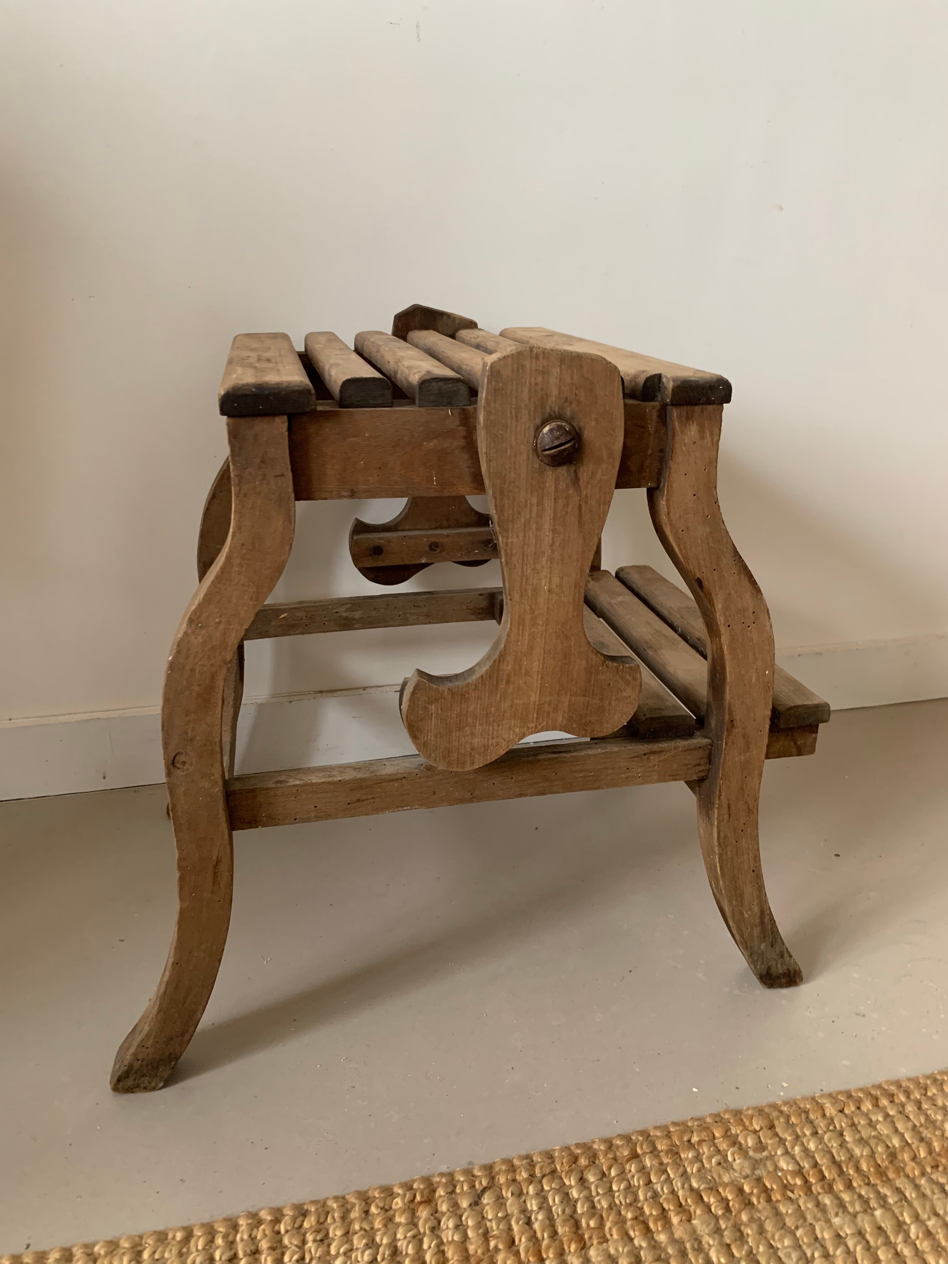 Old foot walk in solid wood