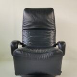 Fauteuil Jori Yoga Relax cuir noir