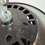 Industrial Grey Enamel Cage Pendant Lamp, 1960s