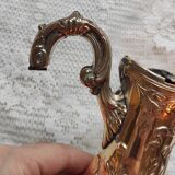 Cut crystal ewer and brass