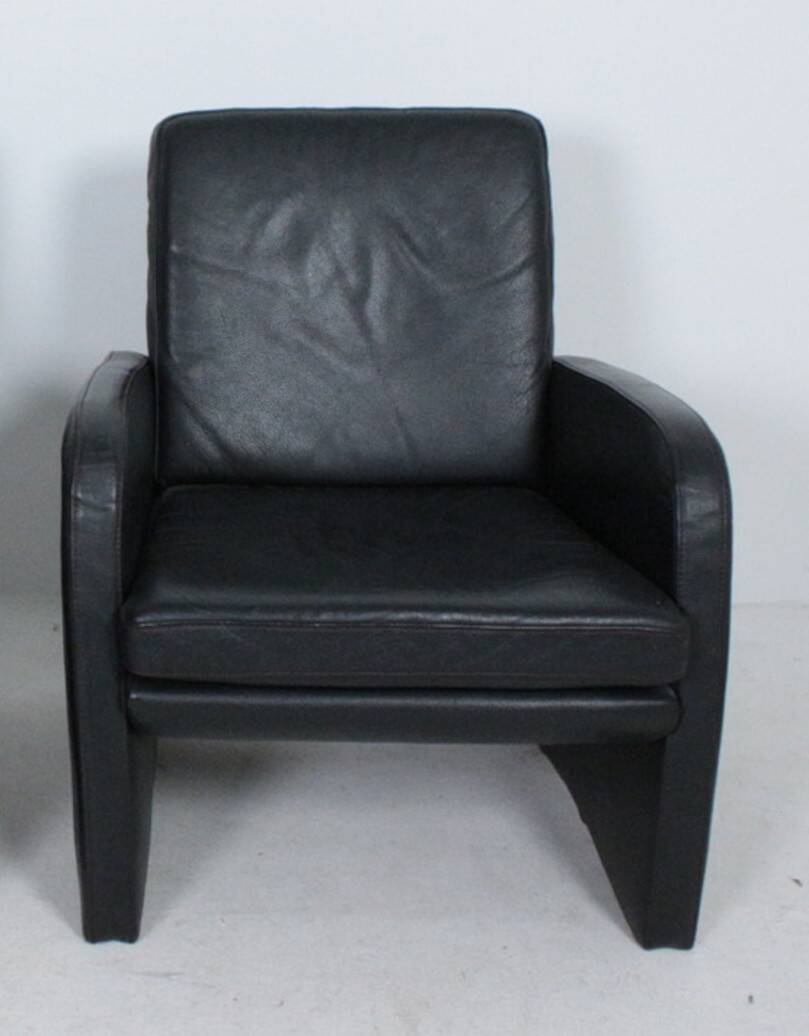 Black leather armchair