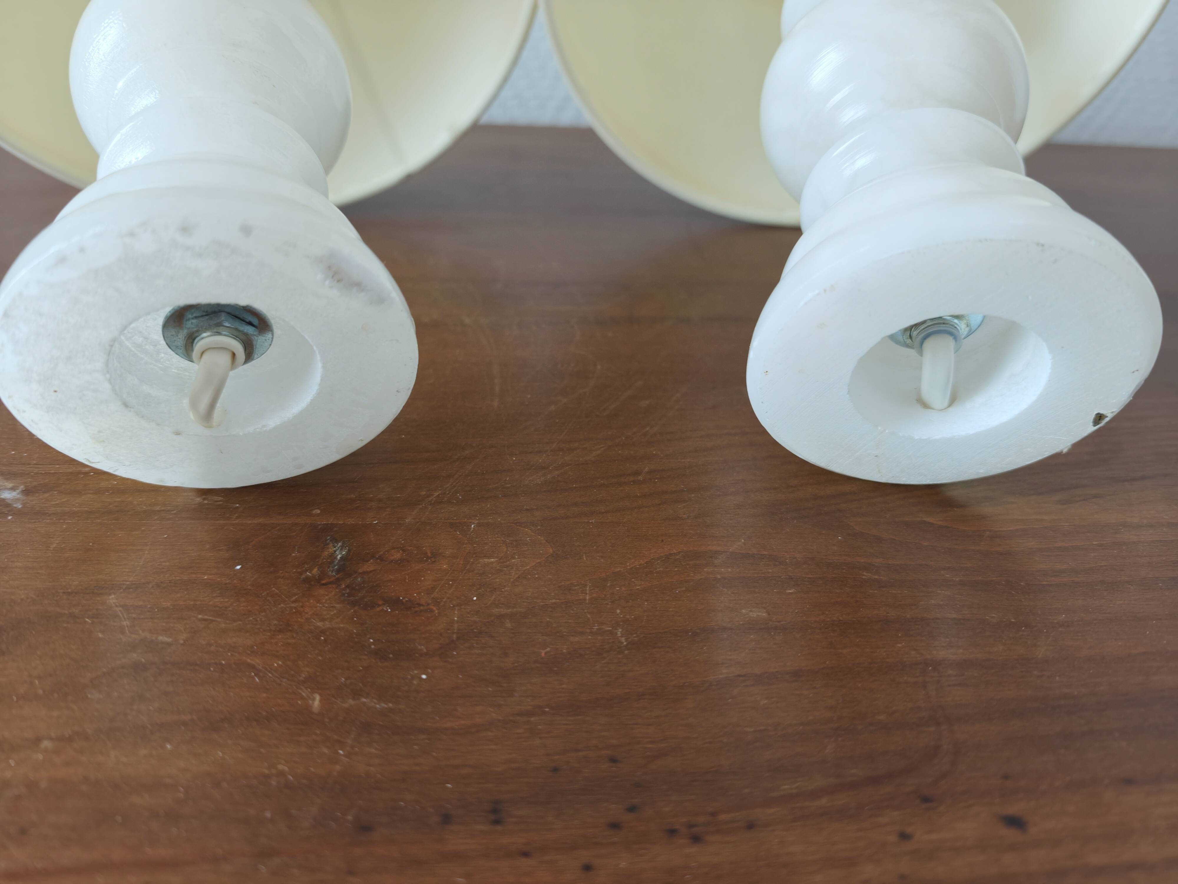 Pair of vintage alabaster lamps