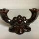 Art Deco brown double candle holder