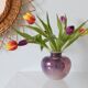 Iridescent glass ball vase, vintage, 1980