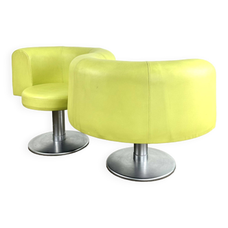 Chaise double space age jaune