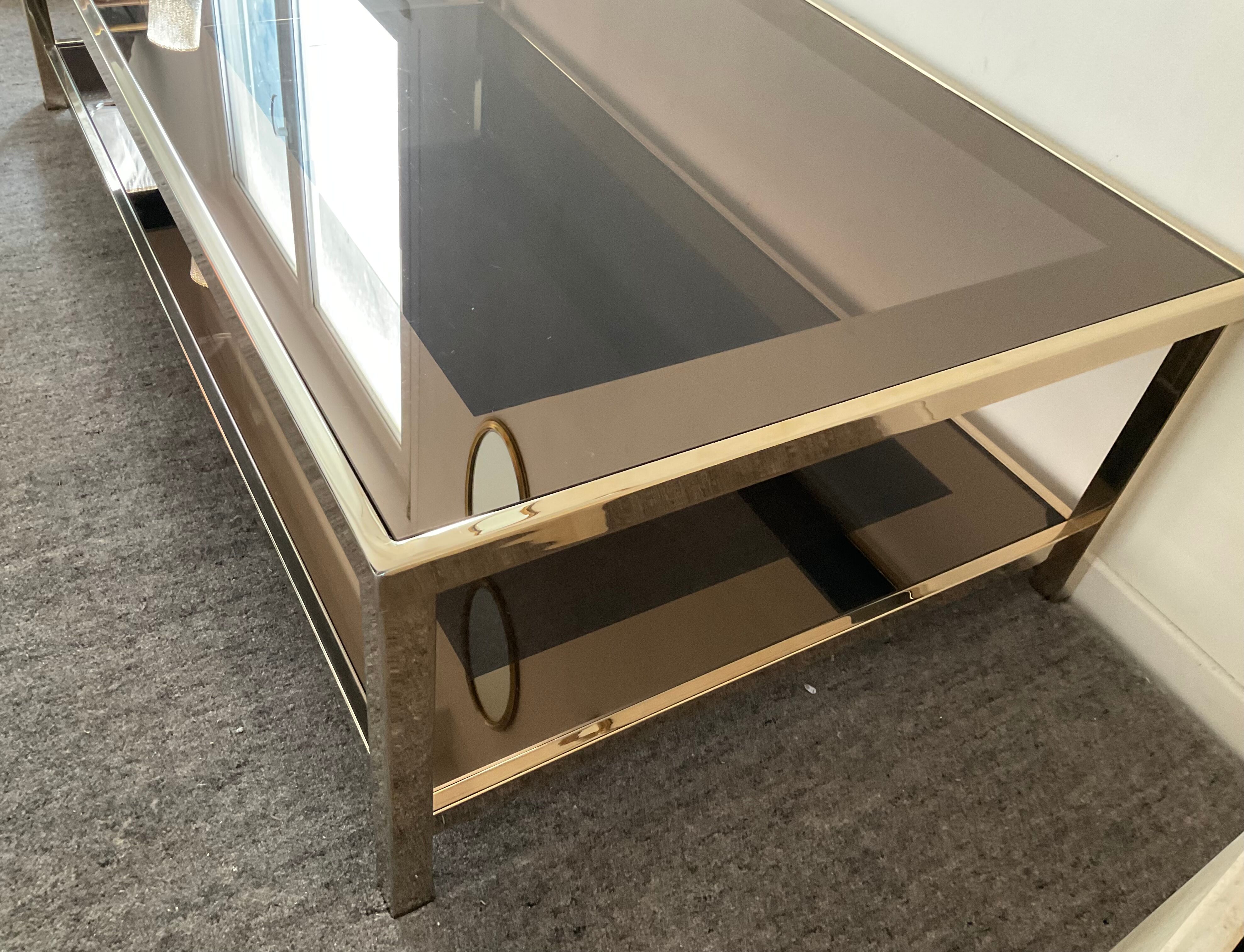 Belgo Chrom fine gold 23ct coffee table from the 70s
