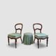 Antique Victorian era ballon back chairs and stool