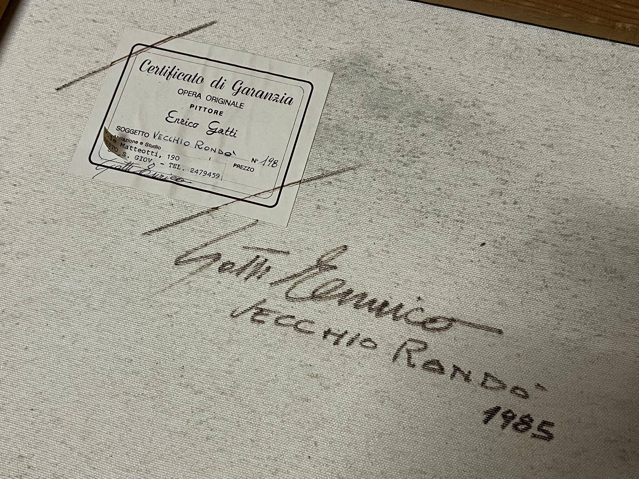 Italian School of the 20th century: Oil on canvas by Enrico Gatti signed, located and dated