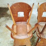 4 chaises bistrot Baumann modèle gentiane années 50