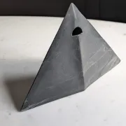 Geometric ceramic vase, mixed clay in IKEBANA & brutalist style