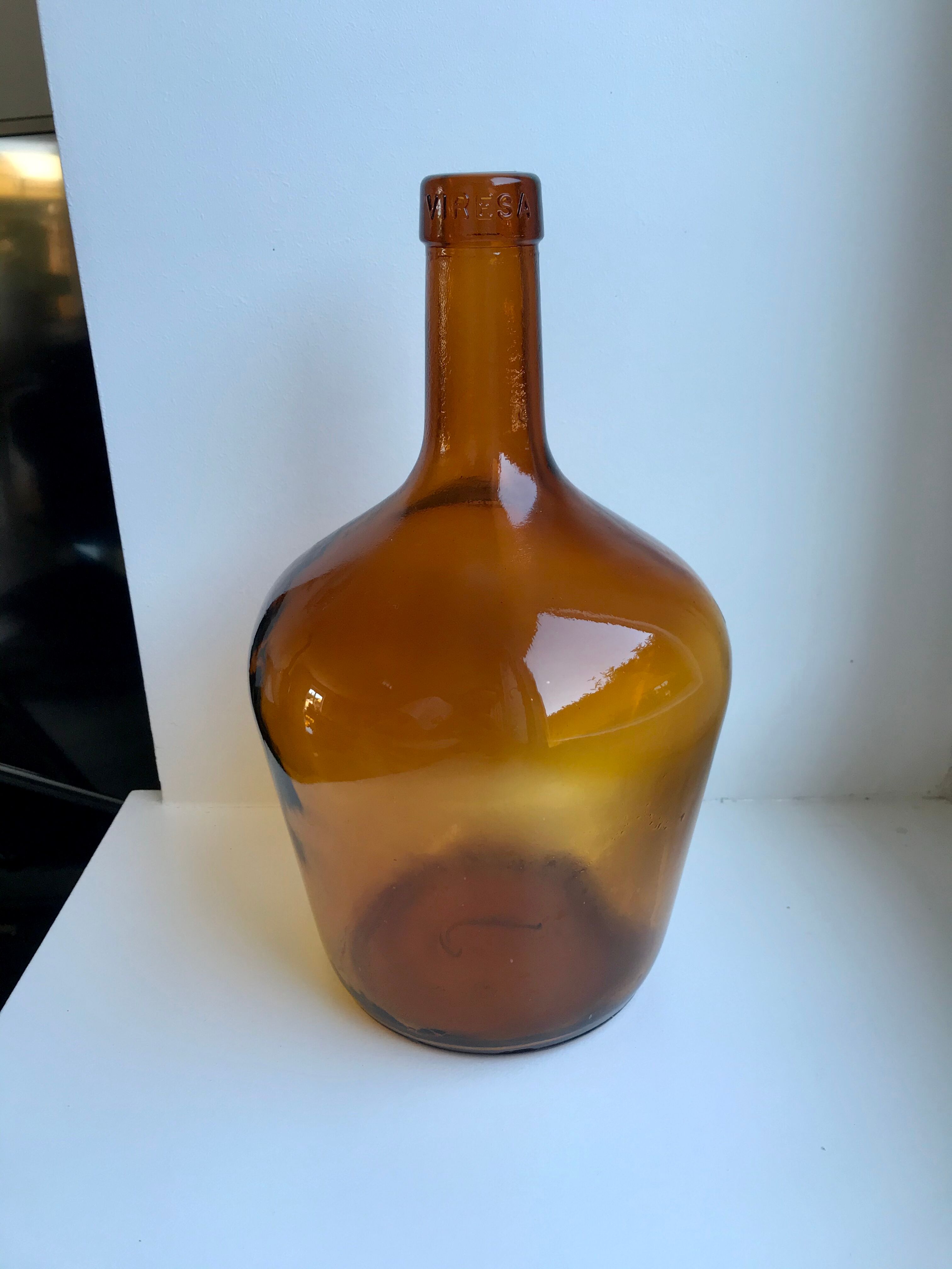 Dame-jeanne viresa couleur ambre vintage