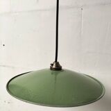 Pair of enamelled metal pendant lights