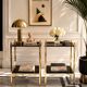 Pair of bedside tables or side tables, Hollywood Regency style,