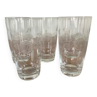 5 orangeade, Ricard or whisky glasses