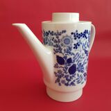 Melitta porcelain teapot white blue decoration