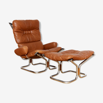 Fauteuil & ottoman design Harald Relling édité par Langlos Fabbriker Stranda Norvège