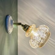 Vintage amber frosted glass tulip wall light