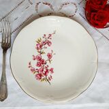 Flat earthenware plates with gilded edges
