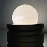 Opaline ball lamp with gold base from the 70s