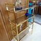 Shelf metal gilded smoked glasses 70's