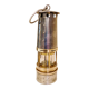Old miner's lamp, thick glass, brass, metal